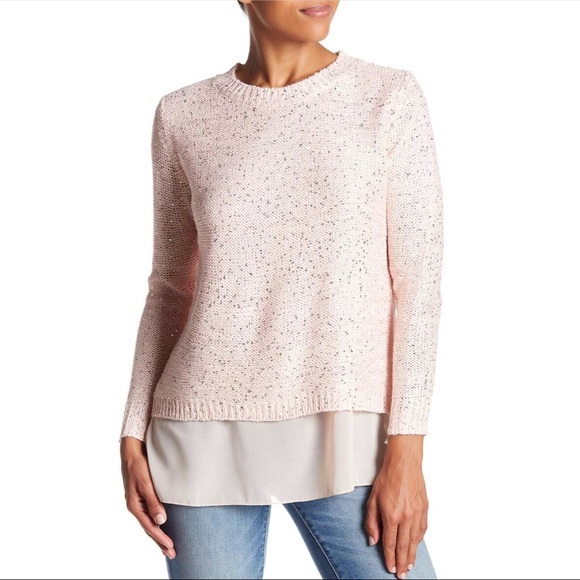 Blush Sweater Sequins Bow Back, Size M - Picture 2 of 8